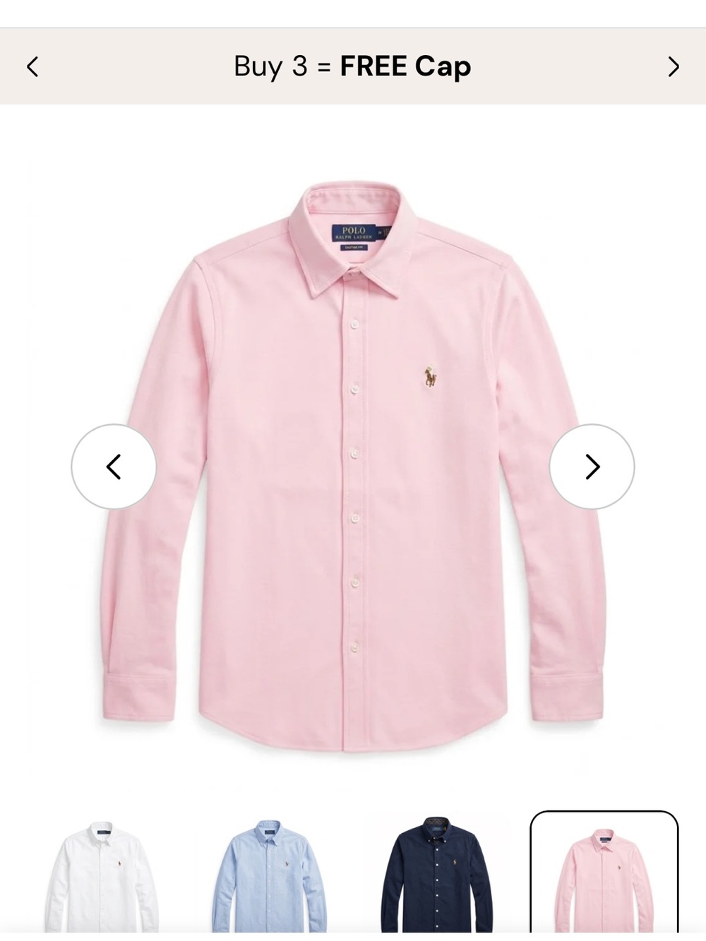 Polo by Ralph Lauren Light Pink Button-Down Oxford Shirt